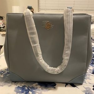 Baby blue tote bag